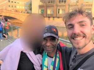 Annika Häberlein und Clemens Rachinger begleiteten Bati beim Nürnberger Kirchentag