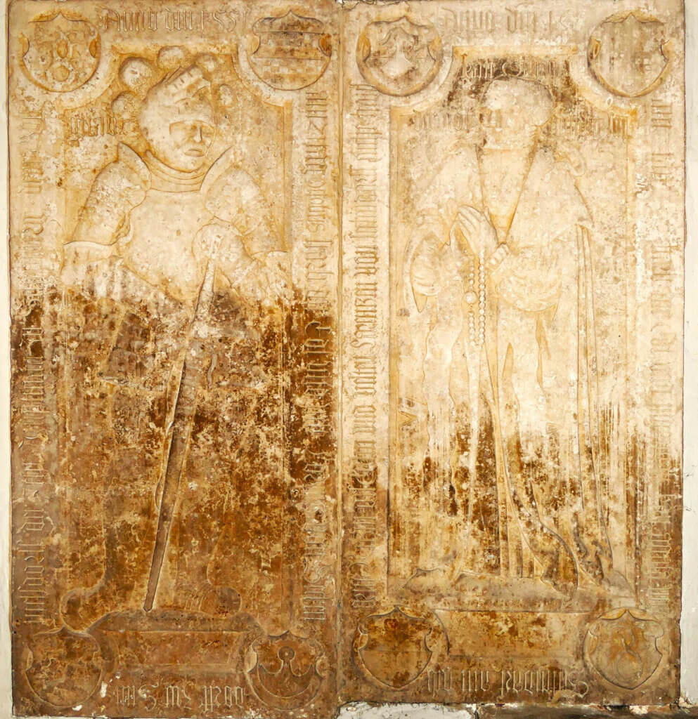 Die Grabplatte der Eheleute von Seckendorf